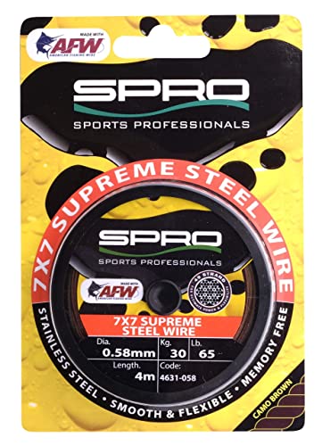 SPRO 7X7 Supreme Steel Leader Stahlvorfach - Material 4m Rolle (0,36 mm / 4m Spule / 12kg-26lb Tragkraft) von Spro
