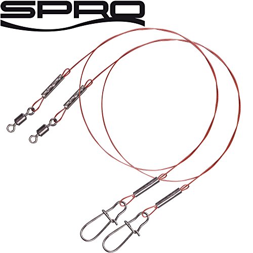 Spro Pike Fighter Wire Leader 1x7-2 Stahlvorfächer zum Hechtangeln Vorfach für Hecht Spinnvorfach zum Spinnfischen Stahlvorfach, Länge/Tragkraft:30cm - 18.2kg von Spro