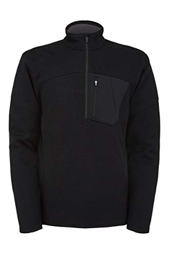 Spyder Men's Bandit Half Zip Fleece Jacket, Black, Large von Spyder