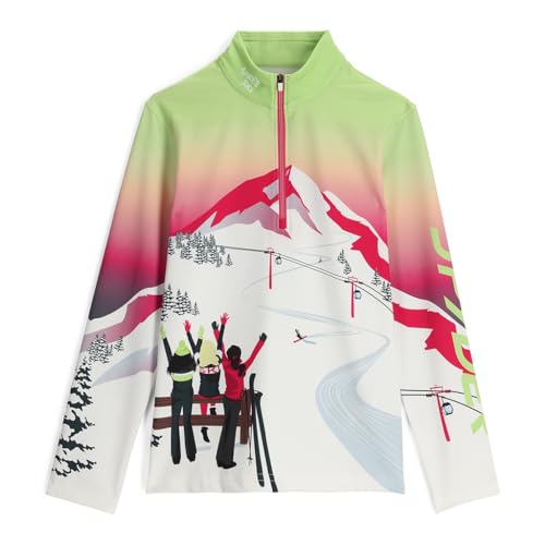 Spyder Sunset Zip T-Neck, Girls, Lime Ice, M von Spyder