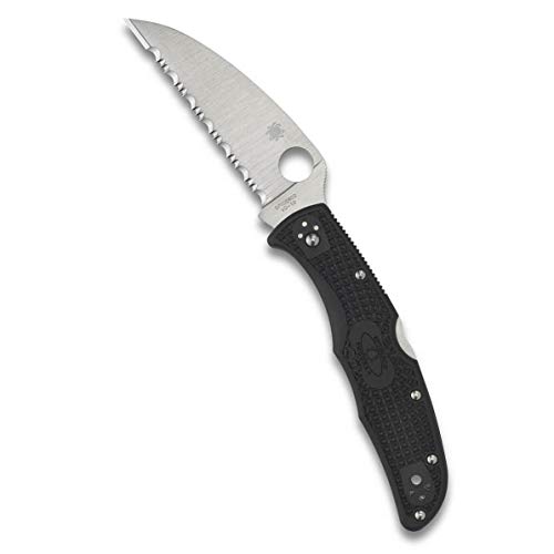 Spyderco, Taschenmesser, Endura 4 Lockback, Klinge: 9.9 cm, wharncliffe, schwarz, Klappmesser, Wellenschliff, Taschenclip, satin finish von Spyderco