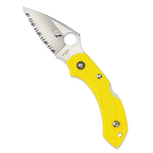 Spyderco Erwachsene Dragonfly 2 Salt leichtgewichtiges rostfreies Messer mit Spyder-Edge-Schliff, Gelb von Spyderco