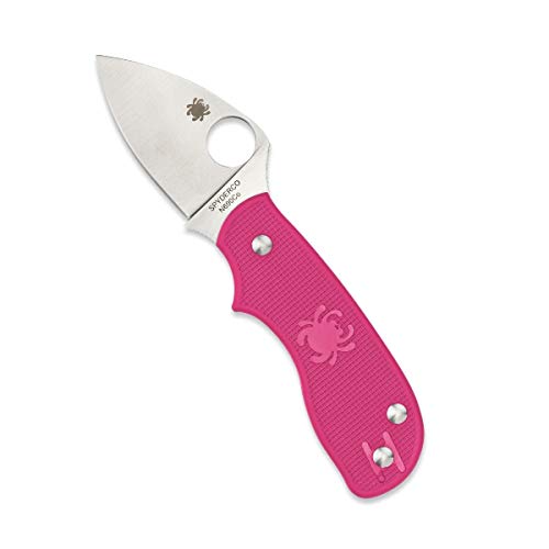 Spyderco Erwachsene Messer Squeak Split Klappmesser mit gerader Kante Taschenmesser, Pink, One Size von Spyderco
