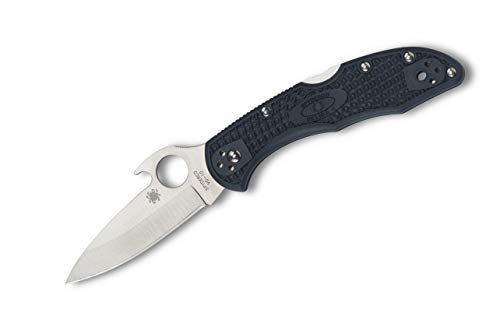 Spyderco C11PGYW Unisex – Erwachsene Taschenmesser Delica Wave Glatt, schwarz, 18.2 von Spyderco