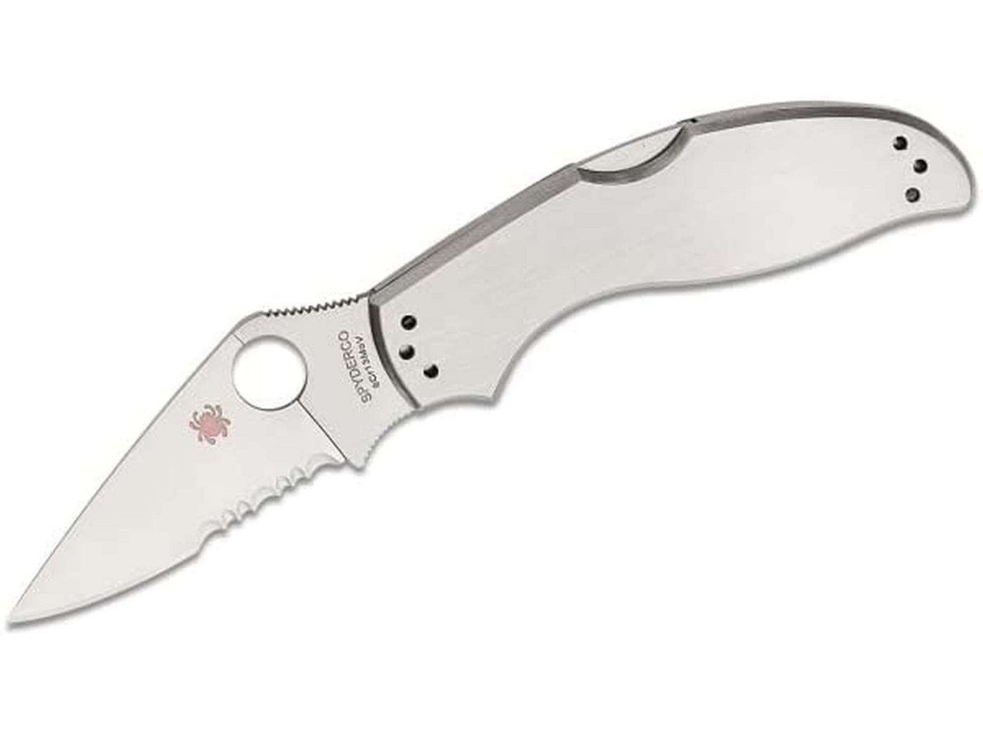 Spyderco Taschenmesser Up Tern Silver CombinationEdge Back Lock, Teilwellenschliff von Spyderco