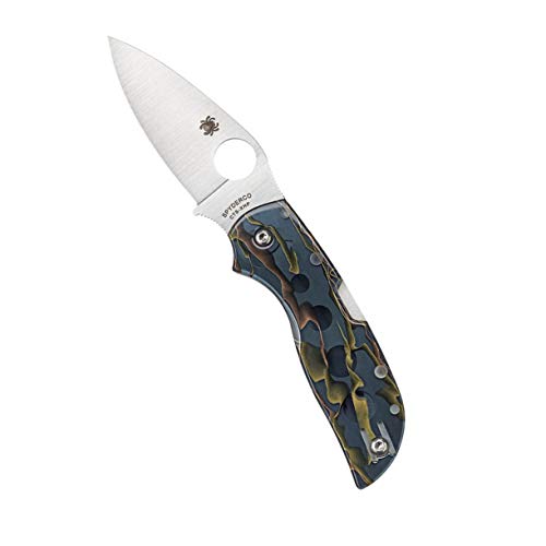 Spyderco Unisex – Erwachsene, Taschenmesser, Chaparral Raffir Noble, Klinge: 7 cm, Drop Point, Klappmesser, Taschenclip, Satin Finish, Mehrfarbig, normal, C152RNP von Spyderco