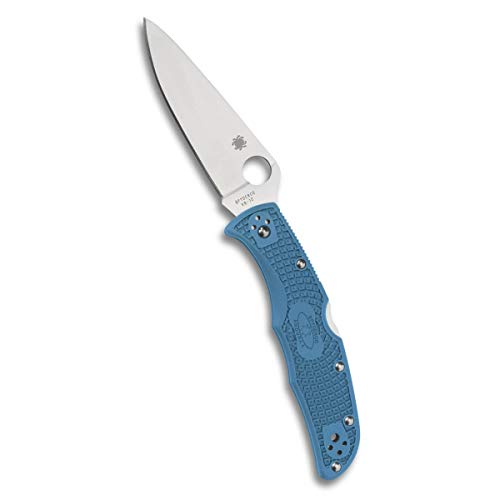 Spyderco Unisex – Erwachsene, Taschenmesser, Endura 4 Lockback Blue, Klinge: 9.5 cm, Rot, Klappmesser, Taschenclip, blau, Einheitsgröße, C10FPBL von Spyderco
