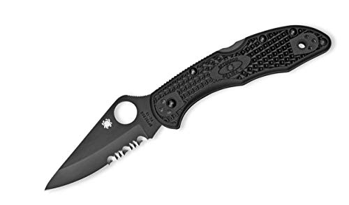 Spyderco Unisex – Erwachsene Delica 4 Lightweight All Black Taschenmesser, Schwarz, 18.1 von Spyderco