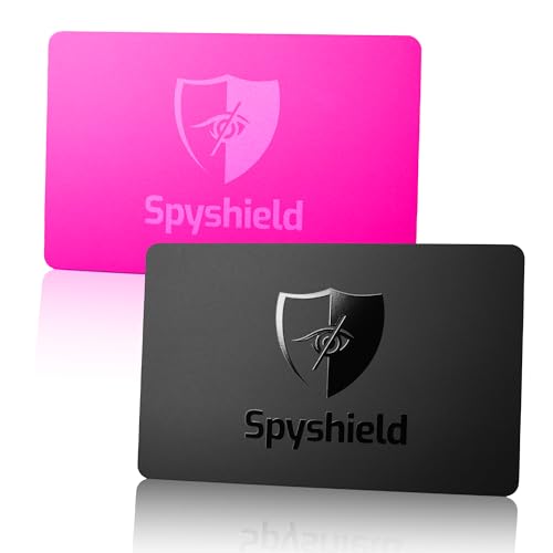 Spyshield RFID Blocker Karte NFC Schutzkarte mit Störsender, Pink | Bank-, EC-, Kreditkarte, Reisepass schützen | RFID-Schutz für Cliphalter, Geldbörse (1x Black u. Pink) von Spyshield