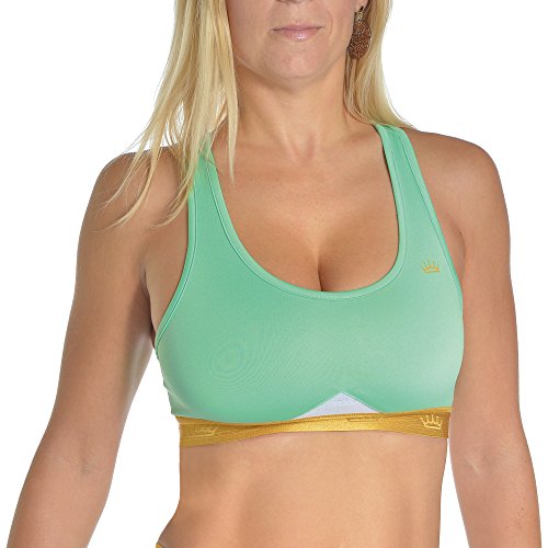 Squat Queen Sport-BH "Paradise Ocean", mint/weiß, Größe M, 1er Pack von Squat Queen