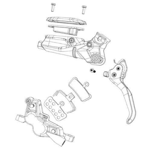 Sram Unisex – Erwachsene Caliper Scheibenbremssattel, Silber, 4-Kolben von Sram