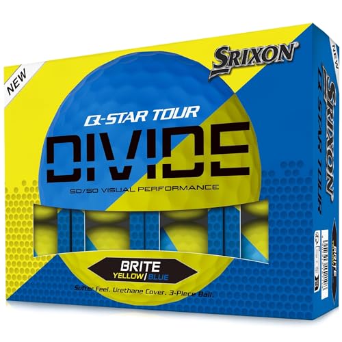 Srixon Prior Generation Q-Star Tour Divide Golfbälle, 1 Dutzend Gelb/Blau von Srixon