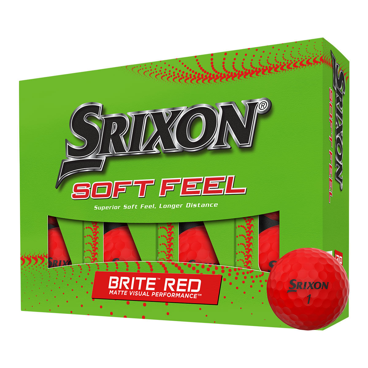 Srixon Red Comfortable Soft Feel Brite 12 Golf Ball Pack | American Golf, One Size von Srixon