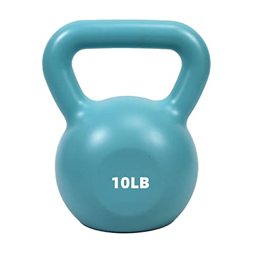 PE-Kettlebell-Gewicht für Männer und Frauen für Übungen, Krafttraining, Funktionelle Fitness, Plyometrie (Cyan 10LB) von Srliya