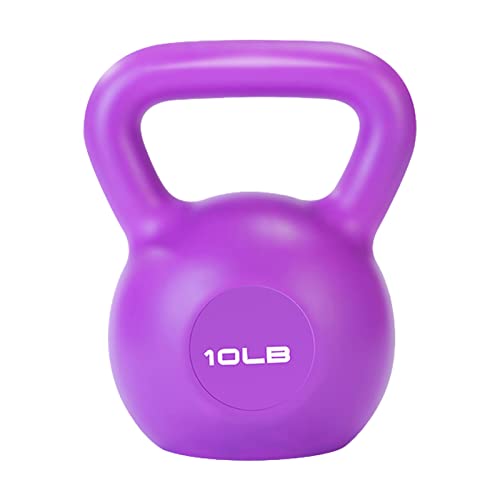 PE-Kettlebell-Gewicht für Männer und Frauen für Übungen, Krafttraining, Funktionelle Fitness, Plyometrie (Lila 10LB) von Srliya