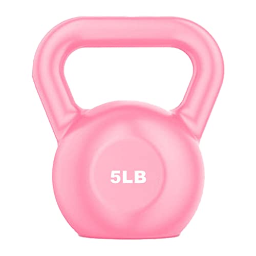 PE-Kettlebell-Gewicht für Männer und Frauen für Übungen, Krafttraining, Funktionelle Fitness, Plyometrie (Rosa 5LB) von Srliya
