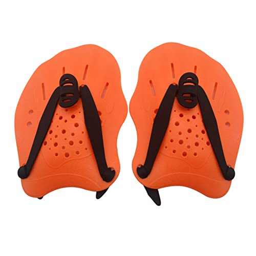 Schwimm-Handpaddel, Robuste, rutschfeste Trainingsflossen für Anfänger und Jugendliche mit Assistenten-Design (orange) von Srliya