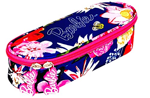 Traumhafte Blumen - Federmäppchen/Schlamper -Etui/Stiftetasche/Kosmetiketui mit Extra Reißverschlusstasche & 9 Stiftehalter - voll gefüttert Farbe: blau (23 x 10 x 6 cm) von Barbie