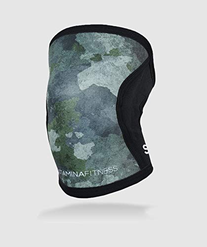 Stamina Fitness Unisex – Erwachsene Knieschoner 7 mm, Camouflage, XXS von Stamina Fitness