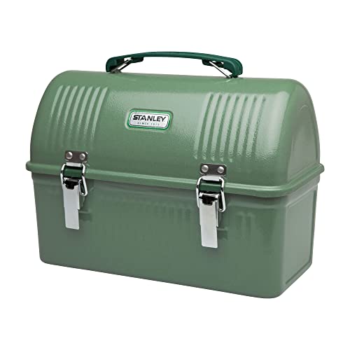 Stanley Classic Lunch Box 9.5L - Lunchbox aus Edelstahl mit Griff - BPA Frei Food-Behälter - Platz für Thermosflasche oder Reisebecher - Hammertone Green von STANLEY