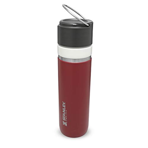 Stanley Ceramivac GO Bottle mit Spritzschutz Edelstahl-Thermosflasche mit CERAMIVAC | Auslaufsicher | BPA-frei | Spülmaschinenfest , 700ml, Cranberry von STANLEY