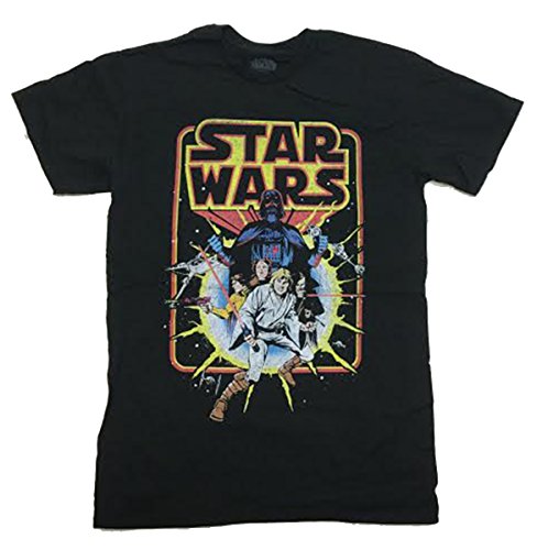 Star Wars Herren Old School Comic Graphic T-shirt, Schwarz, XL von Star Wars