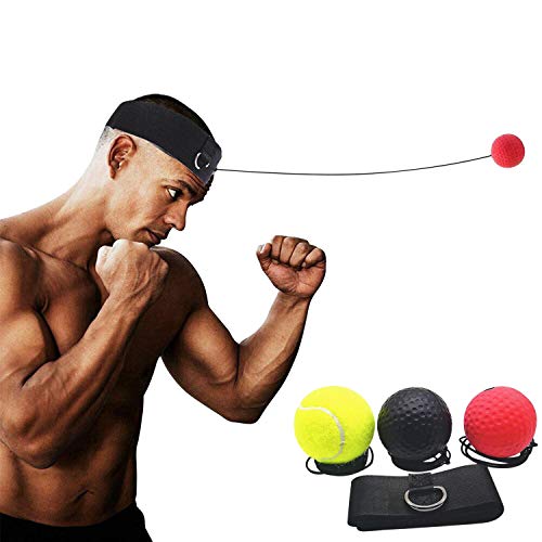 StarTreene 4PCS Boxen Training Ball Reflex Fightball Fitness Punch mit Kopfband, Trainingsgerät Speedball für Boxtraining Zuhause und Outdoor von StarTreene