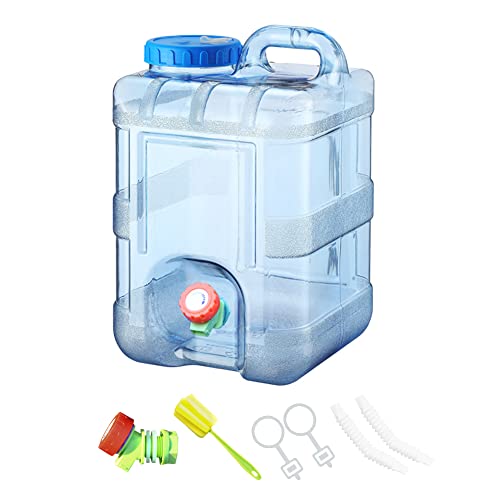 Starnearby 7.5~22L Wasserkanister mit Hahn,Tragbarer Trinkwasserbehälter mit Ausguss Stutzen Kanister BPA frei für Camping Autofahrten Bevorratung(10L) von Starnearby