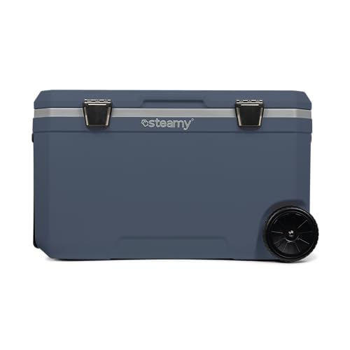 Steamy Marine 70 Kühlbox mit Rollen, 70 Liter, Blau von Steamy