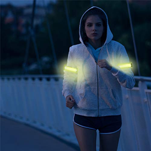 Stecto 4 Stück LED-Armband, wiederaufladbar, wasserdicht, verstellbar, Sicherheitsarmband, hohe Sichtbarkeit, für Laufen, Gymnastik, Radfahren, Wandern von Stecto