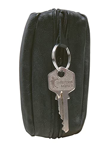 STEFANO Echt Leder Schlüsseltasche Schlüsseletui Schlüsselbörse Schlüsselmäppchen Schlüssel Mappe Verschiedene Modelle (N1 schwarz) von Stefano