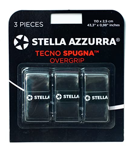 Stella Azzurra Tecno Schwamm Overgrip, Schwarzes Carbon, Einheitsgröße von Stella Azzurra
