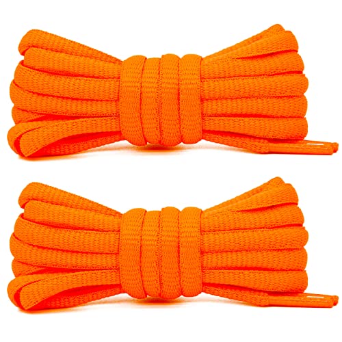Stepace 2 Paar Runde Schnürsenkel für Turnschuhe 60cm - 200cm Länge 18 farbige Schnürsenkel Orange 120cm von Stepace