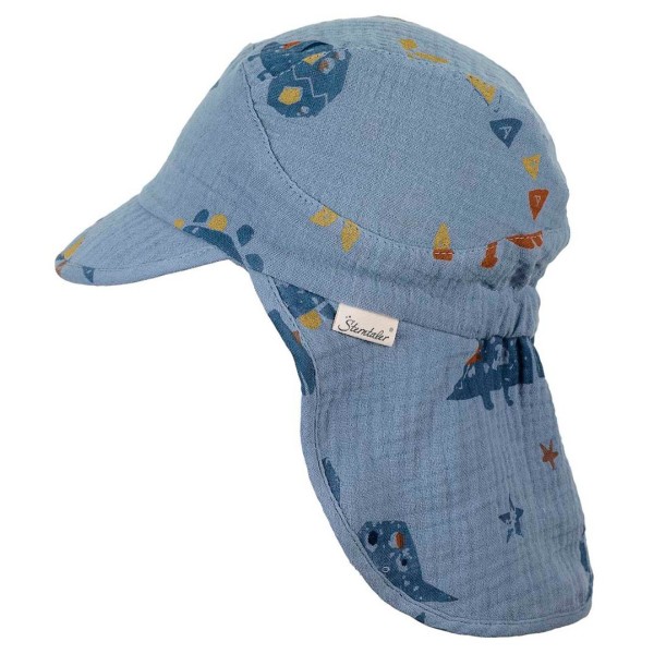 Sterntaler - Kid's Schirmmütze Nacken Dinosaurier - Cap Gr 53 cm grau/blau von Sterntaler