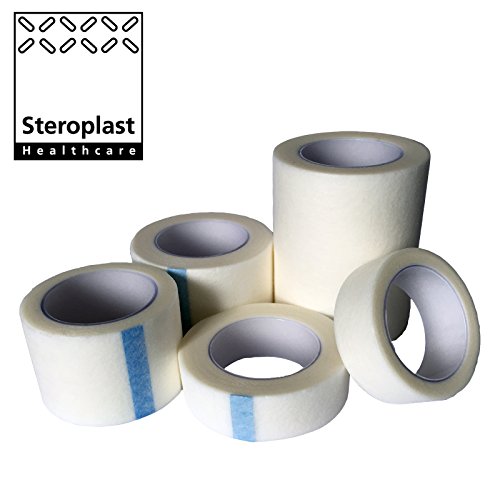 12 Stück Sterotape medizinisches Tape mikroporös Hypoallergen Weiches Gewebe Weiß (2,5 cm x 5 m) von Steroplast