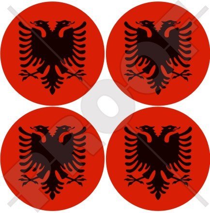 Aufkleber Albanien, Albanien, Shqiperia, 5,1 cm, Vinyl, 4 Stück von StickersWorld