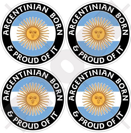 Argentinien Argentinische Born & Proud 50 mm (5,1 cm) Vinyl bumper-helmet Sticker, Aufkleber X4 von StickersWorld