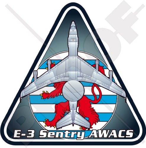 Boeing E-3 Sentry NATO E-3A AWACS AEW & C Luxemburg Luftwaffe OTAN 95mm Auto & Motorrad Aufkleber, Vinyl Sticker von StickersWorld