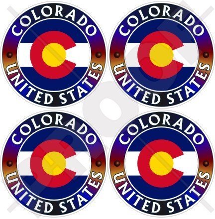 COLORADO Staat, Coloradan USA, Amerika 50mm Auto & Motorrad Aufkleber, x4 Vinyl Sticker von StickersWorld