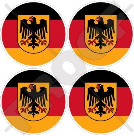 Deutsch Deutschland, Deutscher Adler 50mm Auto & Motorrad Aufkleber, x4 Vinyl Stickers von StickersWorld