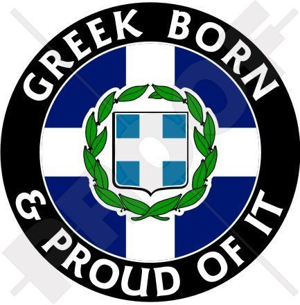 GRIECHENLAND Griechisch Geboren und Stolz Hellas 100mm Auto & Motorrad Aufkleber, Vinyl Sticker von StickersWorld