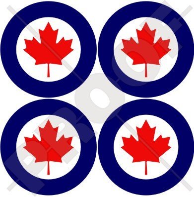 Kanada Canadian Luftwaffe Militärflugplatz Aircom Aircraft Roundels 5,1 cm (50 mm) Vinyl Sticker, Aufkleber X4 von StickersWorld