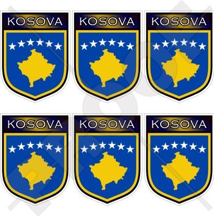Kosovo kosovarischer den Kosovo Shield 40 mm (40,6 cm) Mobile, Handy Vinyl Mini Sticker, Aufkleber X6 von StickersWorld