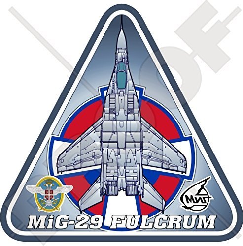 MIG-29 FULCRUM SERBIEN Mikojan-Gurewitsch MiG-29B Serbische Luftwaffe 95mm Auto & Motorrad Aufkleber, Vinyl Sticker von StickersWorld