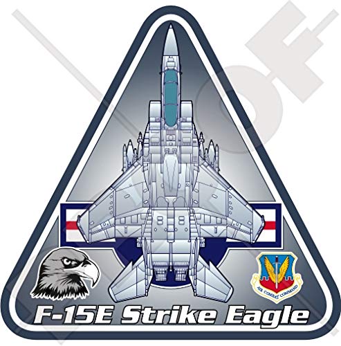 Mcdonnell Douglas-Boeing F-15E Strike Eagle USAF Luftstreitkraft der Streitkräfte der Vereinigten Staaten F-15 United States Air Force Air Combat Command Aircraft, Vinyl Aufkleber, Sticker von StickersWorld