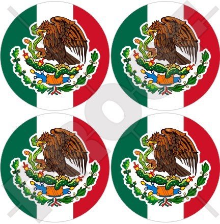 Mexiko-Aufkleber, für Helm oder Stoßstange, 5 cm breit (4 Stück) von StickersWorld