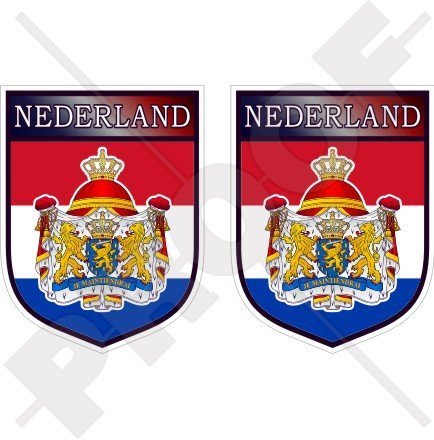 NIEDERLANDE Holland Niederlande NIEDERLÄNDISCHER Schild 75mm Auto & Motorrad Aufkleber, x2 Vinyl Stickers von StickersWorld
