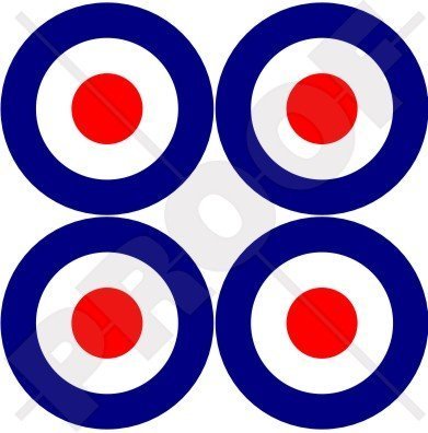 RAF Britische Königliche Luftwaffe Tippe D Flugzeuge Rondelle 50mm Auto & Motorrad Aufkleber, x4 Vinyl Stickers von StickersWorld
