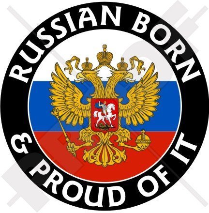Russland Russisch Geboren und Stolz 100mm Auto & Motorrad Aufkleber, Vinyl Sticker von StickersWorld