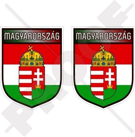 UNGARN Ungarisches Schild MAGYAR 75mm Auto & Motorrad Aufkleber, x2 Vinyl Stickers von StickersWorld